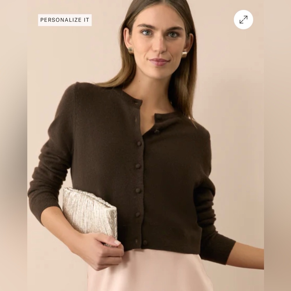 Tuckernuck Chocolate Cashmere Riley Cardigan, Size Large